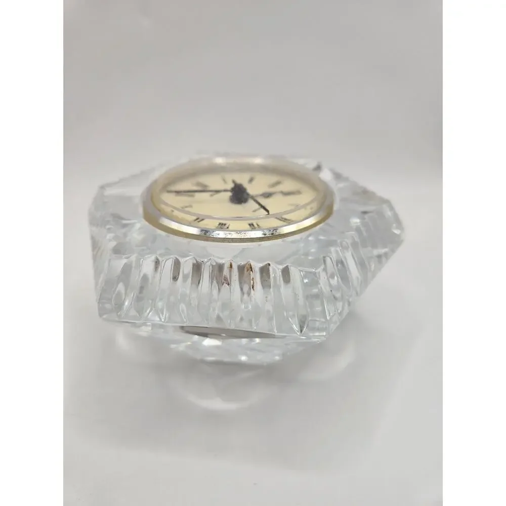 STAIGER Lead Crystal Clock Quartz Germany 3.5